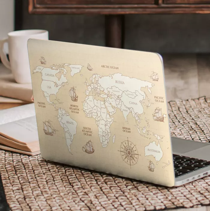 Mapa starožitných světů se zeměmi nálepky na notebook - TenStickers
