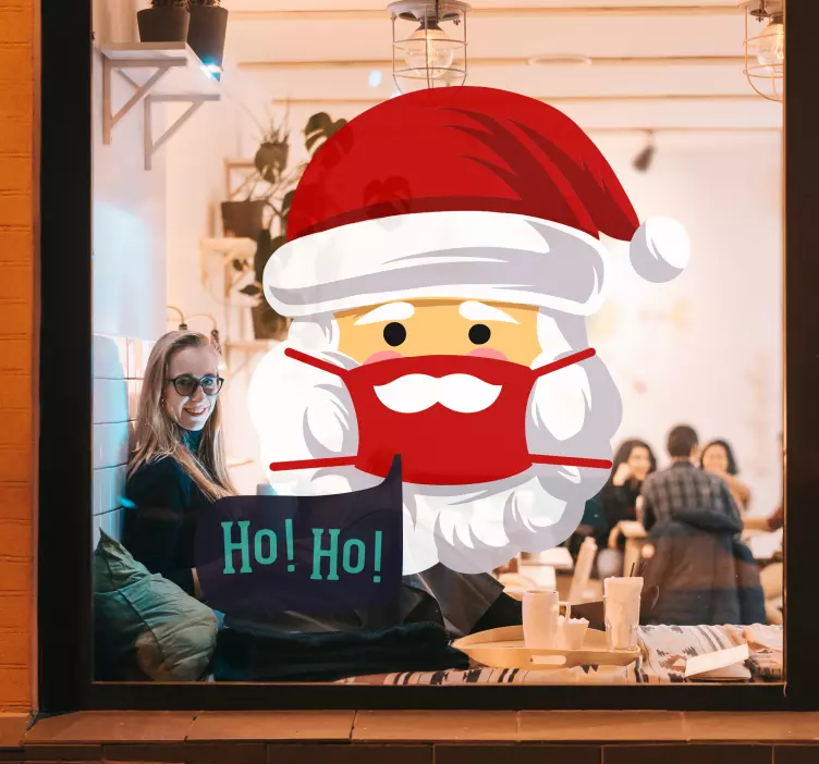 Vánoční nálepka santa claus v masce - TenStickers