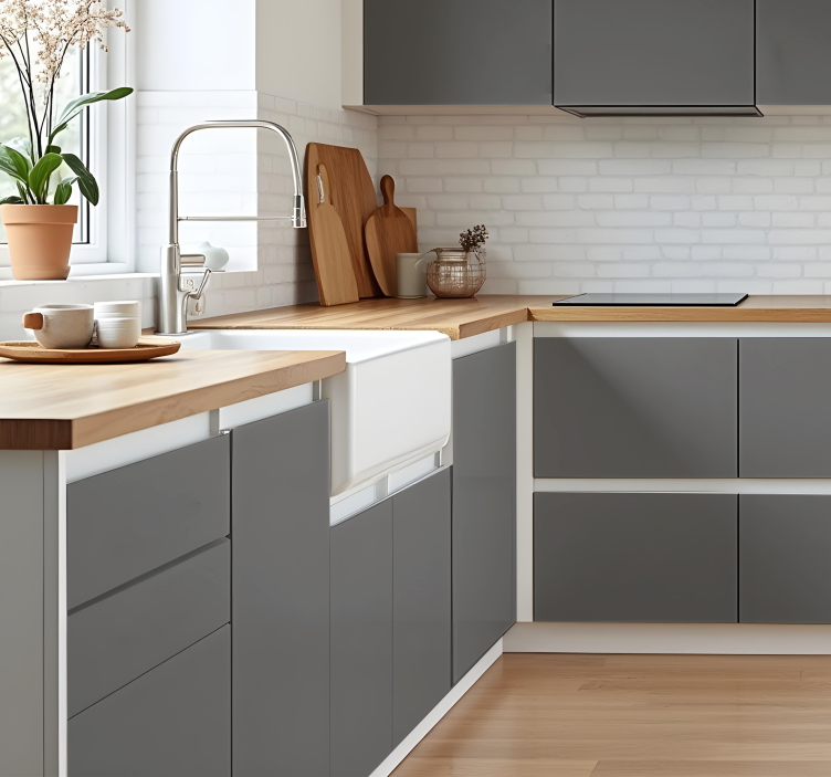 Matný šedý odstín kuchyňská samolepka - TenStickers