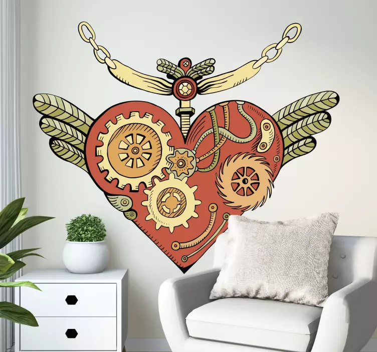 Mechanický design srdce vědecká samolepka - TenStickers