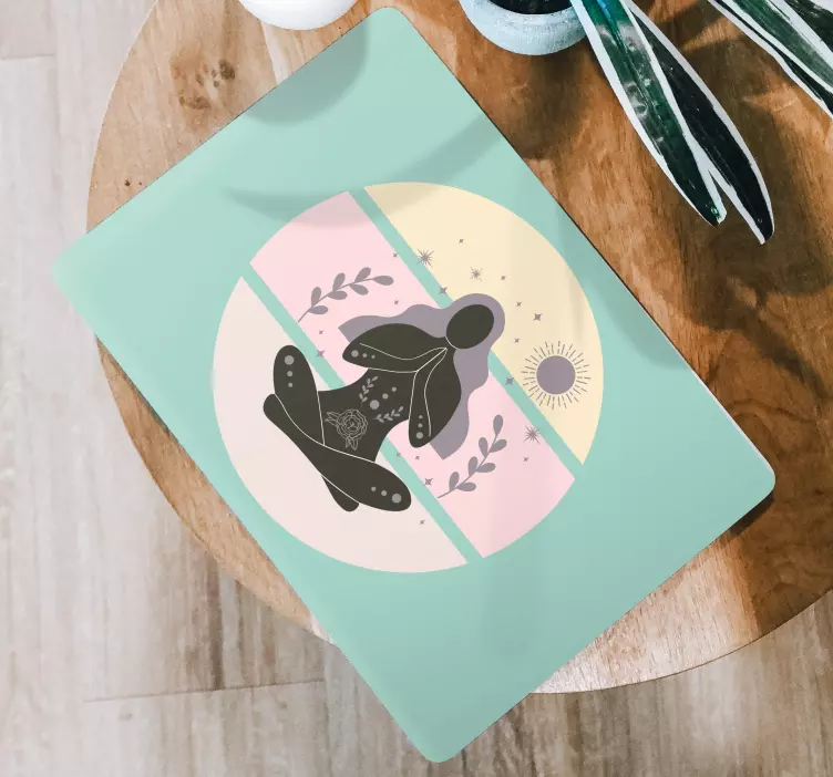 Meditující ženská postava Samolepka na notebook - TenStickers