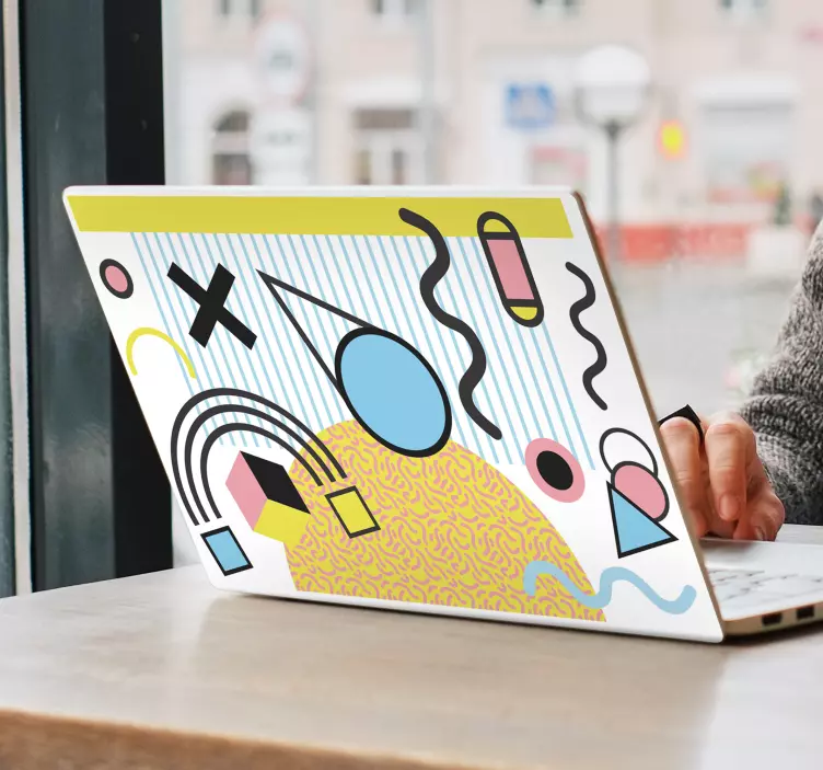 Nálepka notebooku styl memphis - TenStickers