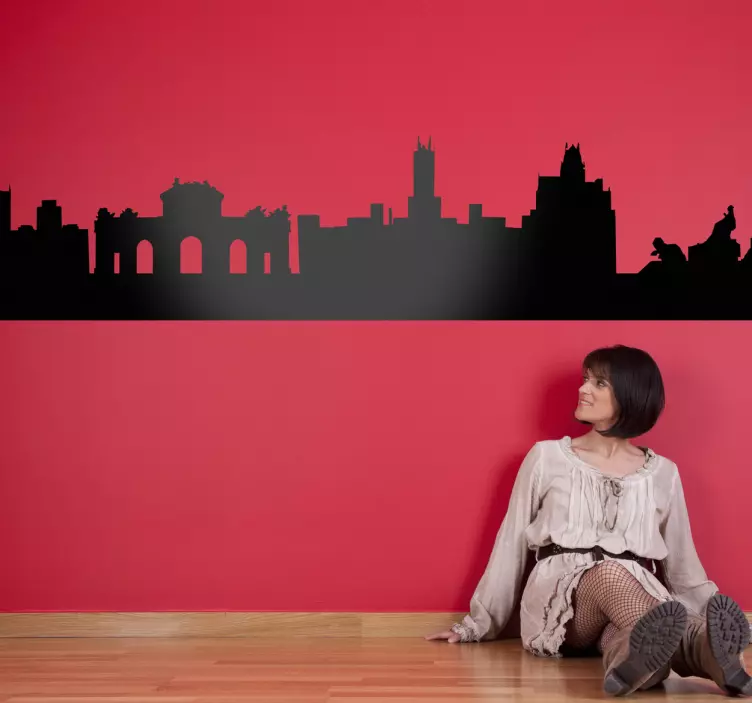 Město madrid silueta nálepka - TenStickers