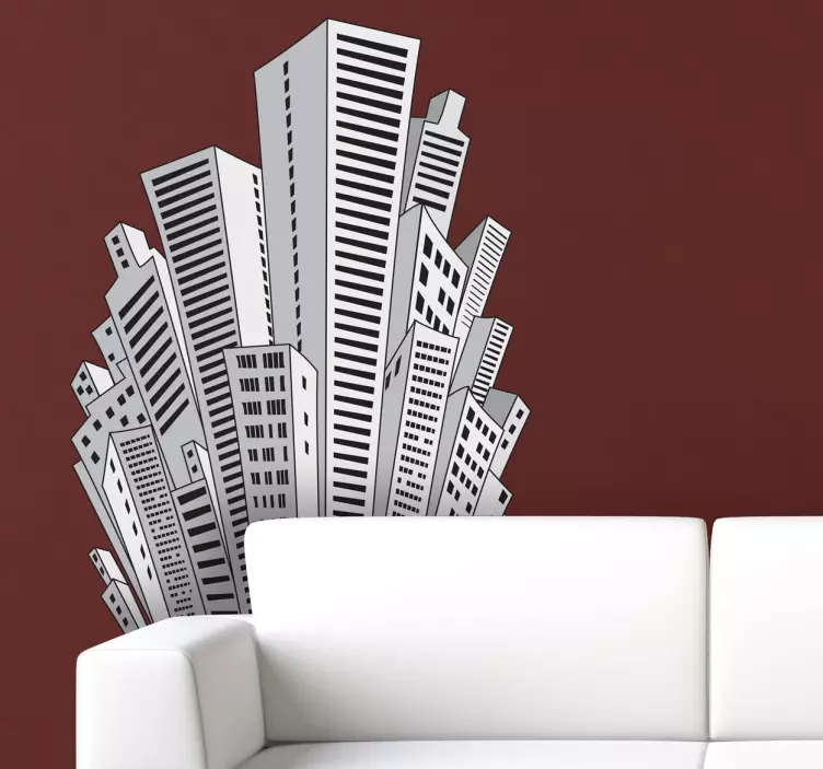 Městské mrakodrapy ilustrace nálepky - TenStickers