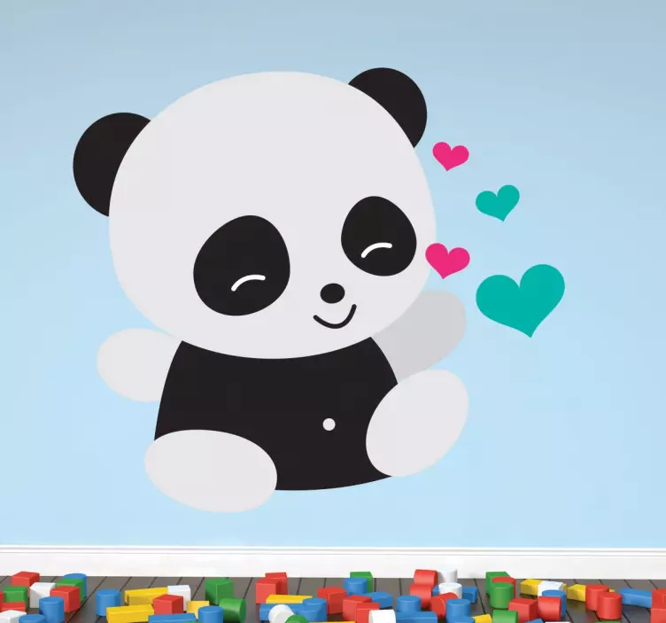 Milující dětská panda samolepka - TenStickers