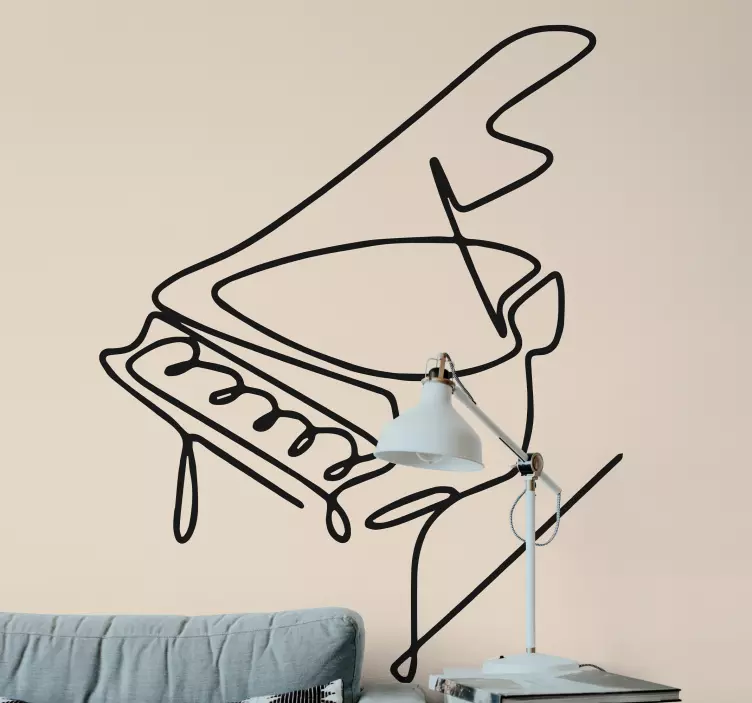 Minimalistický klavírní hudební obtisk - TenStickers