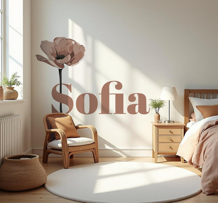 mocha mousse květ přizpůsobitelná nálepka - TenStickers