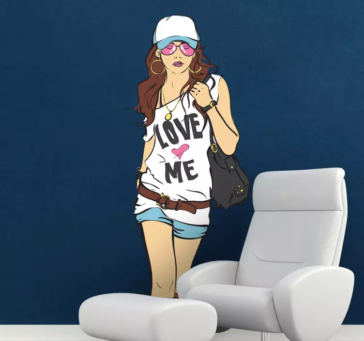 Módní lady shopping nálepka - TenStickers