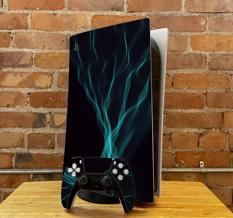 Modrá 3d částice nálepka ps5 - TenStickers