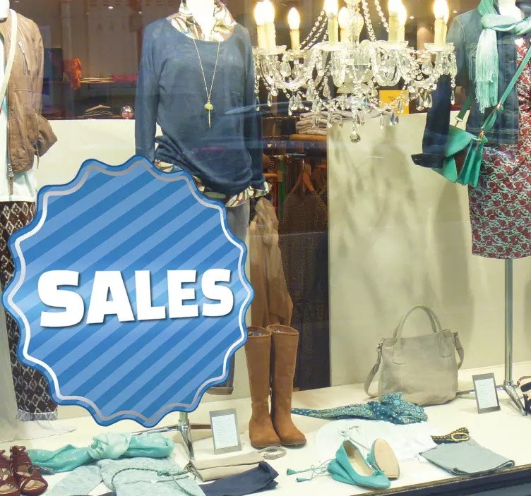 Modrá pruhovaná reklamní nálepka - TenStickers