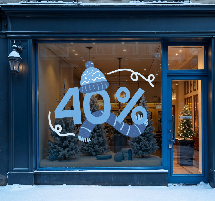 Modrá zimní sleva výprodejová samolepka - TenStickers