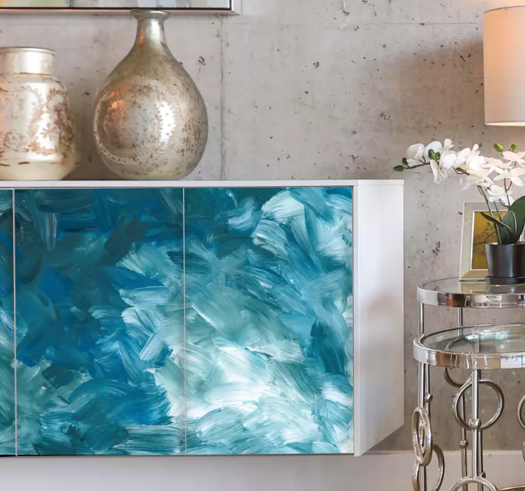 Modrý abstraktní štětec tah na nábytek - TenStickers