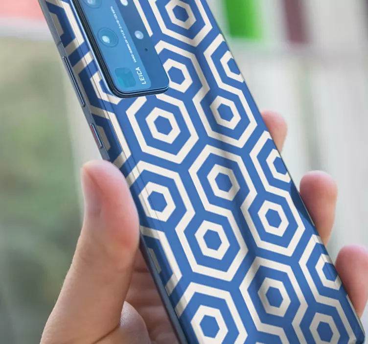 Modrý šestiúhelník huawei nálepka - TenStickers