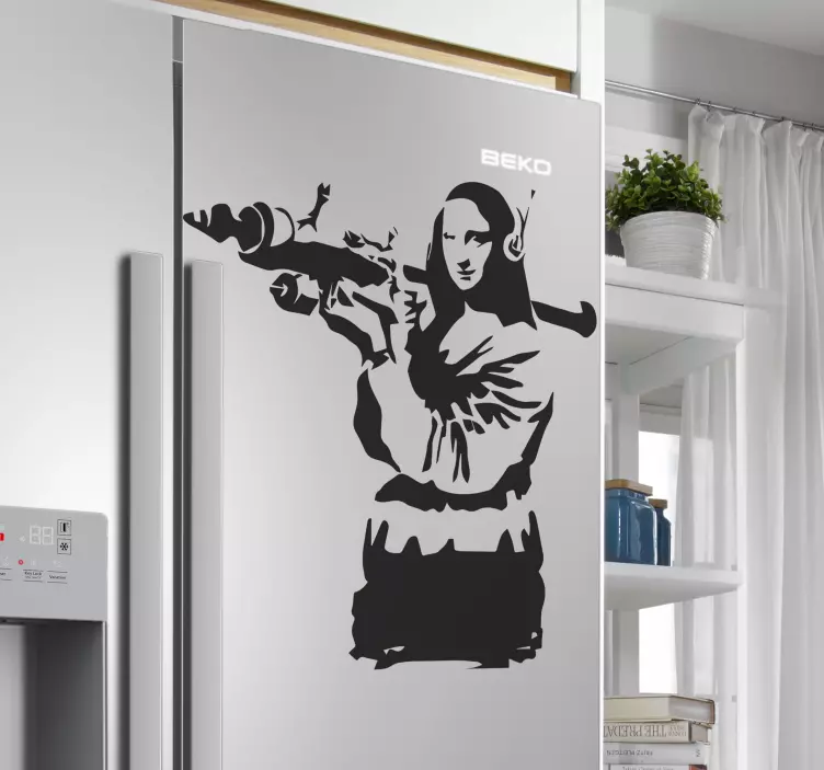 Samolepka mona lisa banksy art na ledničku - TenStickers
