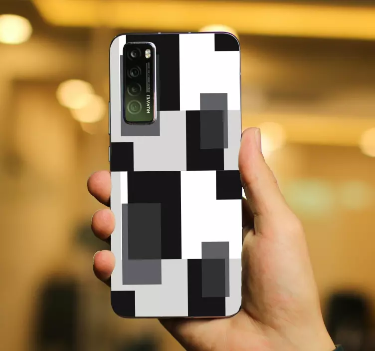 šedý geometrický vzor Huawei samolepka - TenStickers