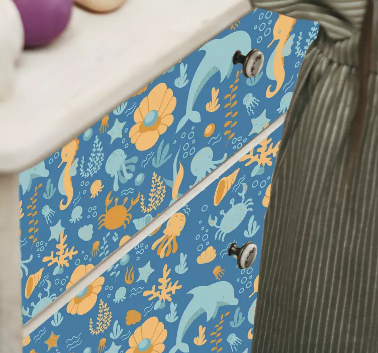 Moře kreslený nábytek nálepka - TenStickers