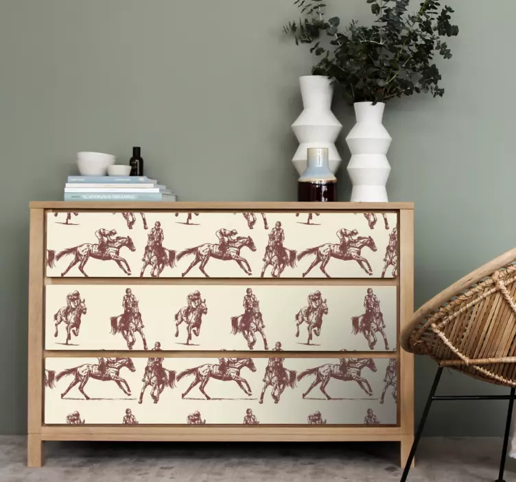 Motiv jezdeckého vzoru Nábytek nálepka - TenStickers