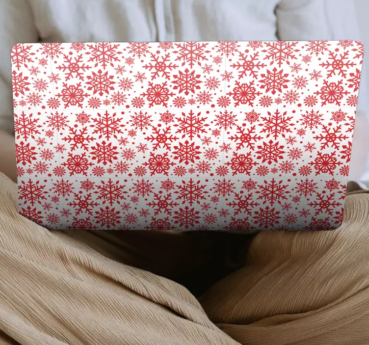 Motiv karmínové sněhové vločky Samolepka na notebook - TenStickers