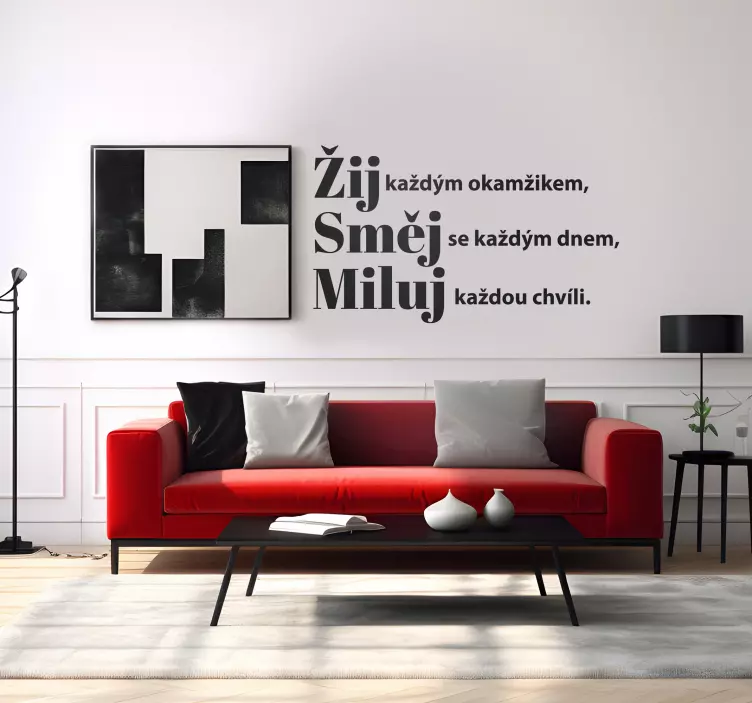 Motivační samolepka Live laugh and love - TenStickers