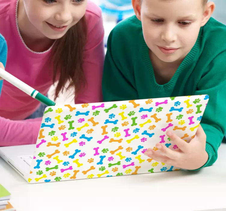 Barevné kosti vzor (přenosný) laptop kůže - TenStickers