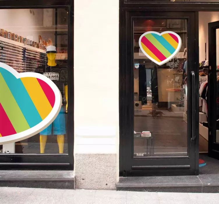 Nálepka barevné srdce - TenStickers