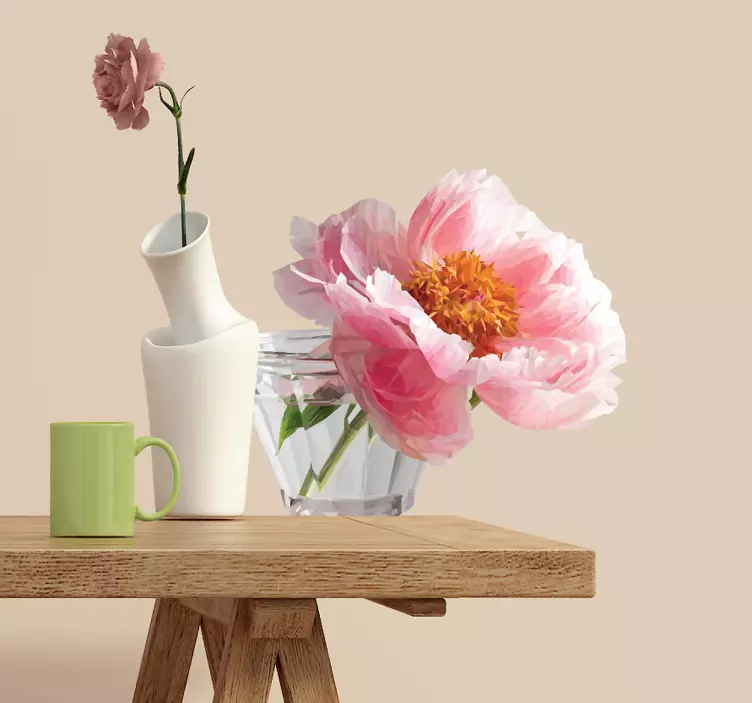 Nálepka dekorativní růžový květ - TenStickers