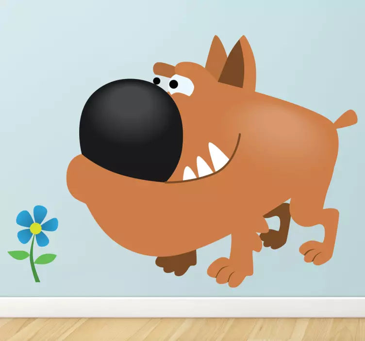 Nálepka děti hnědý býk pes - TenStickers