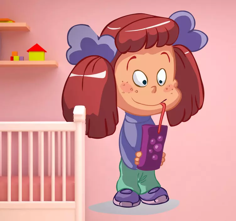 Nálepka děti pití šťávy děti - TenStickers