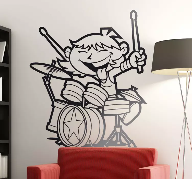 Nálepka dítě s bubny děti - TenStickers