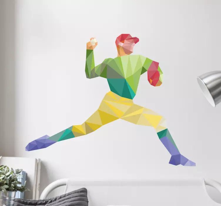 Nálepka geometrické baseballové postavy - TenStickers