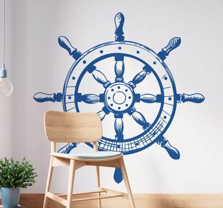 Nálepka lodi kormidlo ilustrace - TenStickers
