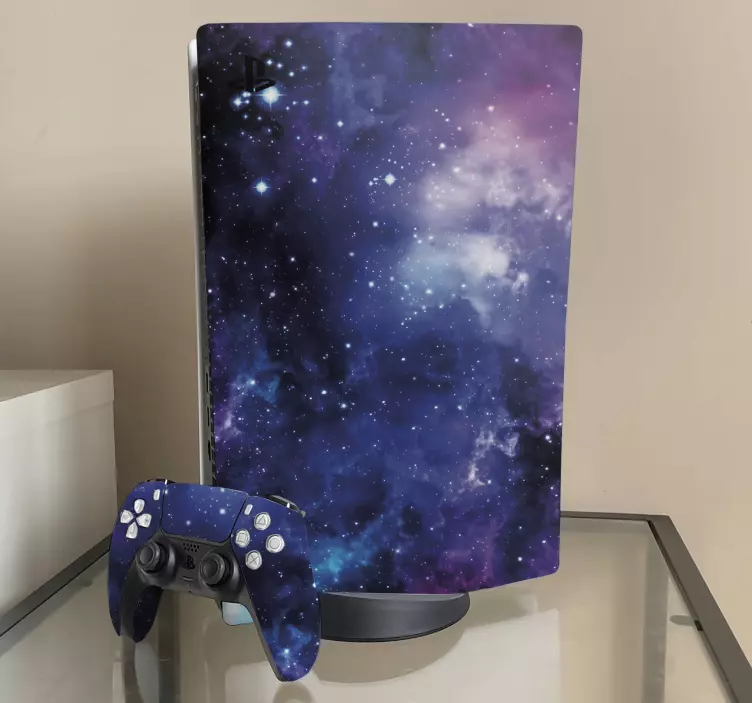 Samolepka modrá fialová galaxie ps5 - TenStickers