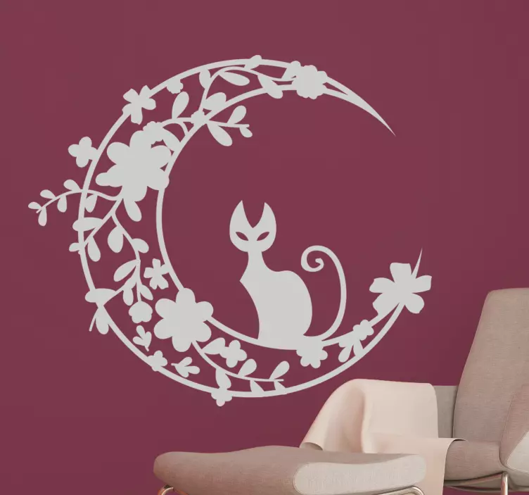 Nálepka moon cat wall - TenStickers