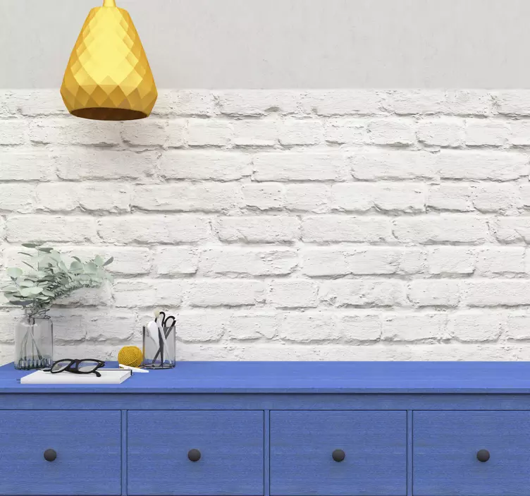 Bílá cihlová vinylová tapeta - TenStickers