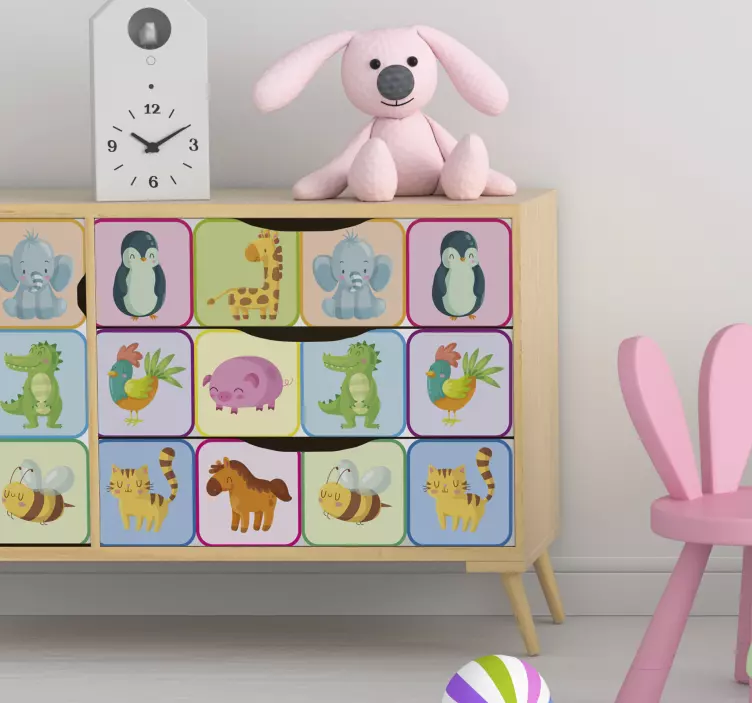 Dětský nábytek zvířecí zvíře nálepka na zeď - TenStickers
