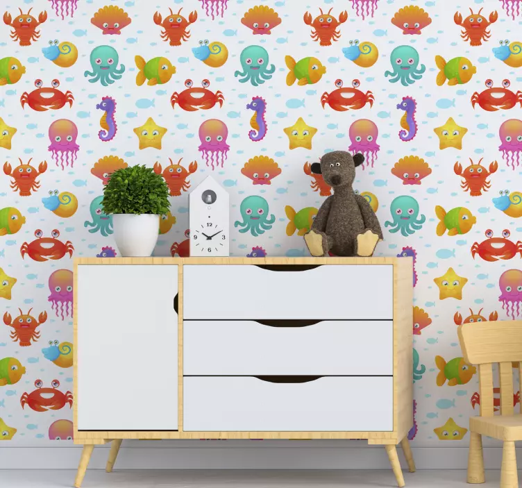 Nálepka nástěnné malby kojeneckých ryb - TenStickers