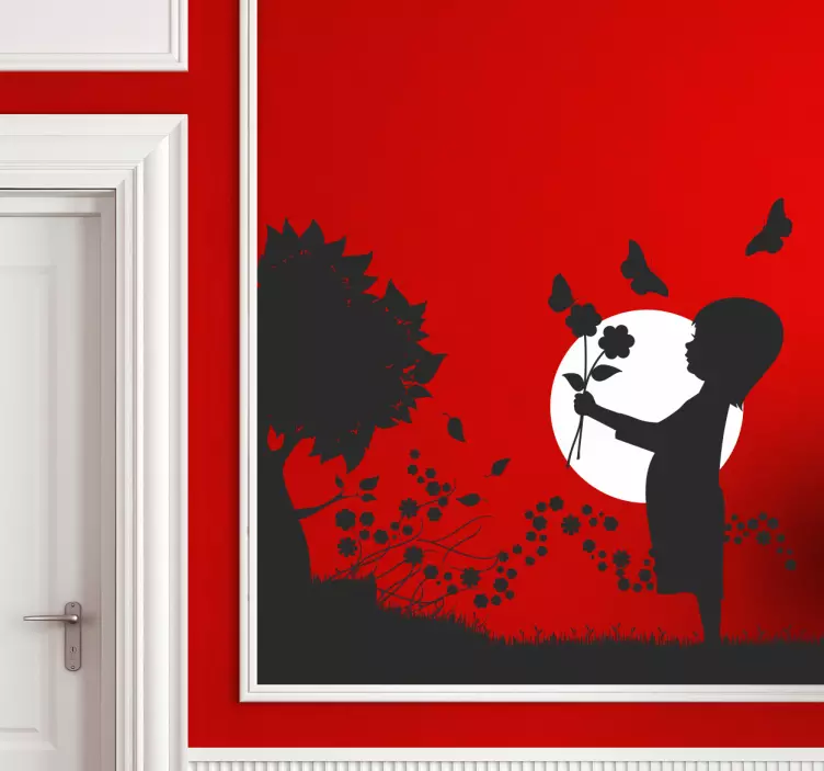 Nálepka na západ slunce na louce - TenStickers