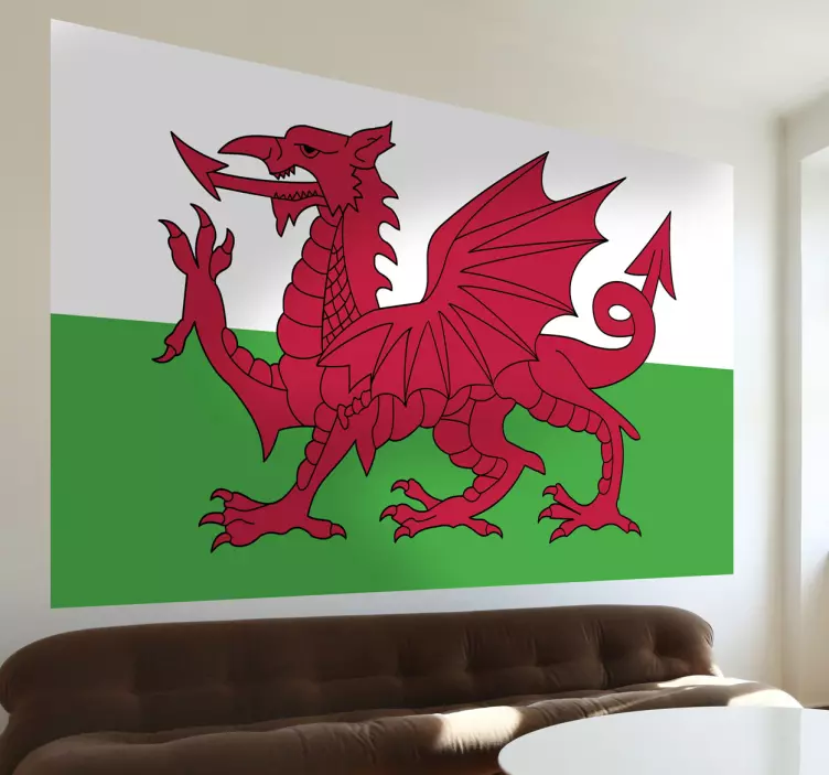 Nálepka na zeď vlajky walesu - TenStickers