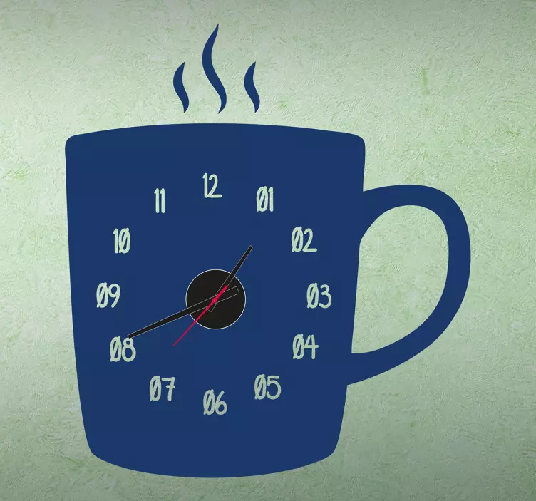Nálepka nástěnné hodiny šálek kávy - TenStickers