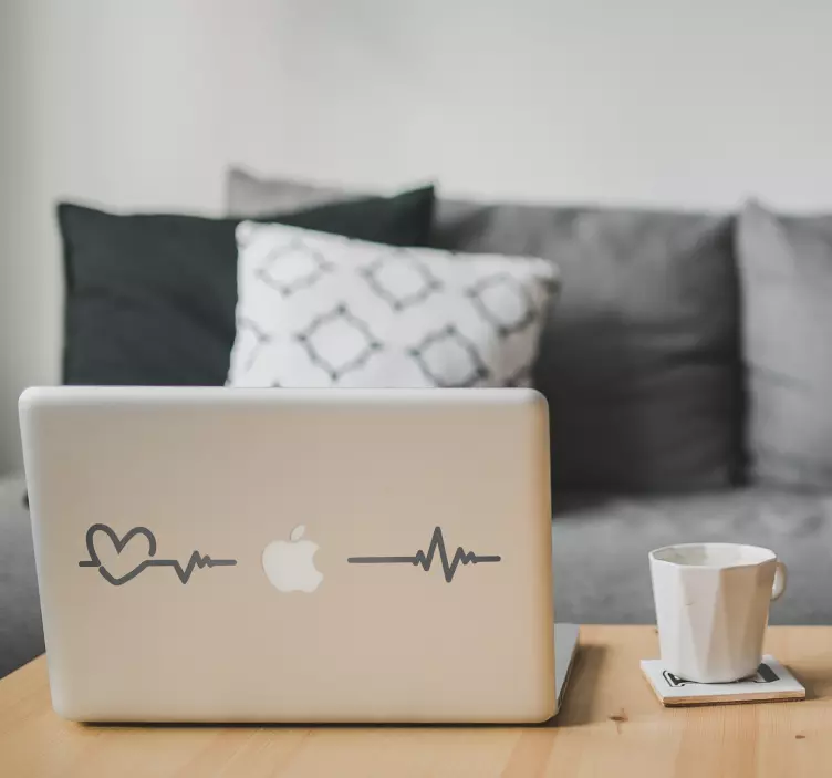 Nálepka notebooku kardiogram - TenStickers