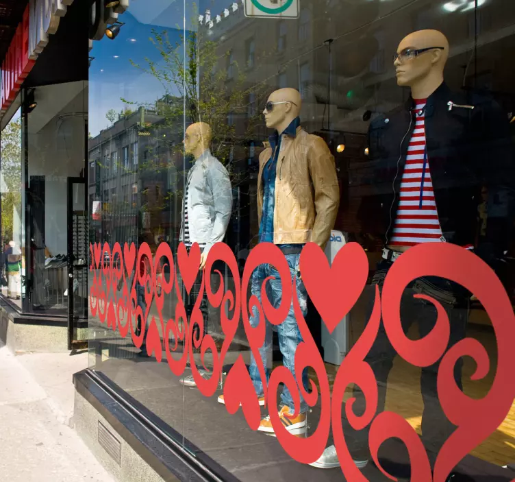 Nálepka okna vzor srdce - TenStickers