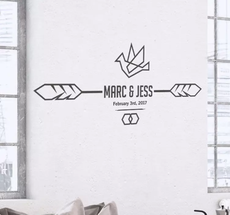 Nálepka přizpůsobitelná moderní svatební znamení - TenStickers