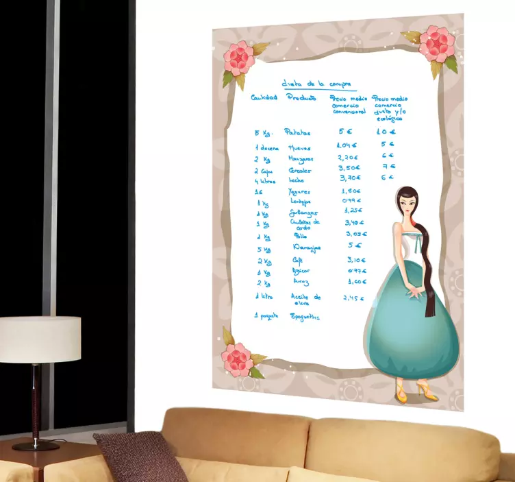 Nálepka romantické dámské tabule - TenStickers