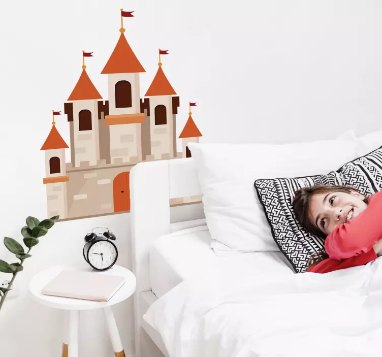 Nálepka rustikální hrad skica děti - TenStickers