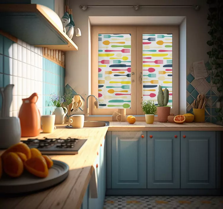 Nálepka různé příbory okno - TenStickers