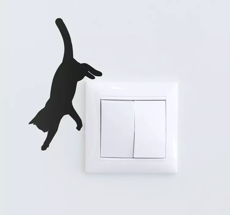 Nálepka s kočkou, která se chystá skočit - TenStickers