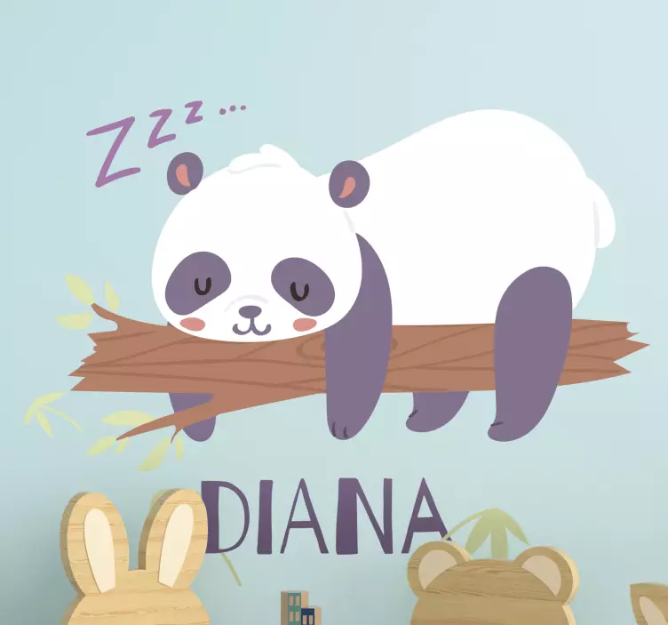Pojmenovaný divoký zvířecí nálepka panda - TenStickers