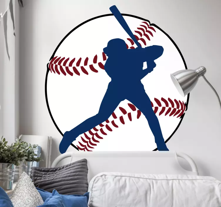 Nálepka siluety baseballový hráč - TenStickers
