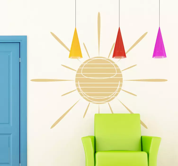 Nálepka slunce s linkami - TenStickers