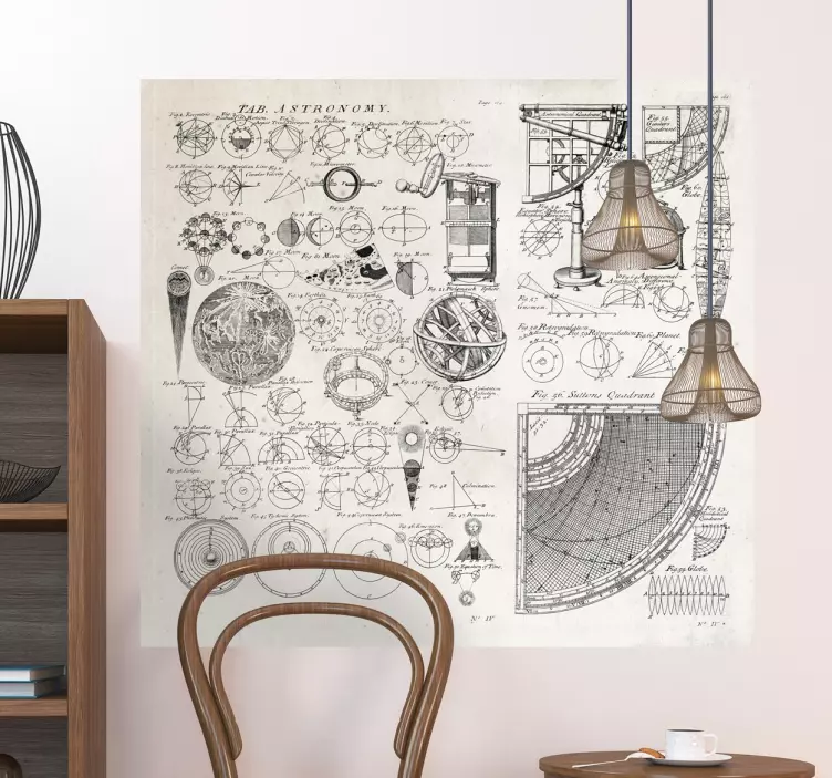 Nálepka staré astronomické tabulky - TenStickers